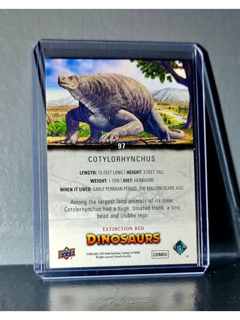 2015 Upper Deck Dinosaurs Cotylorhynchus Extinction Red Parallel #97 Card